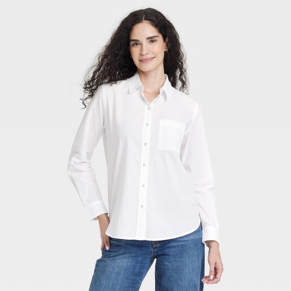 SOLD! NWT Long Sleeve Collared Neck Button-Down Shirt - Universal Thread XS
